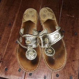 Gold Jack Roger's sandals